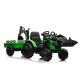 EL Traktor med Frontskovl + Gravekran + Trailer  21,6V   "Grøn"