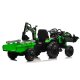 EL Traktor med Frontskovl + Gravekran + Trailer  21,6V   "Grøn"