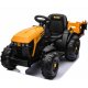 JCB FASTRAC EL Traktor Med Anhænger m/Lædersæde, Gummihjul  "Gul/Sort"