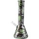 Bong Glas Lige SKULL  Farverig  sort/sølv/grøn  32,5 cm
