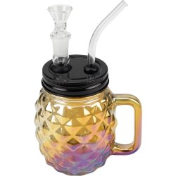 Bong Glaskande Gul  H 14 cm