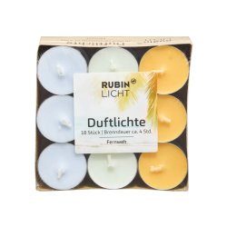 RUBIN LICHT  Fyrfadslys Med Duft Vandrelyst  18 stk