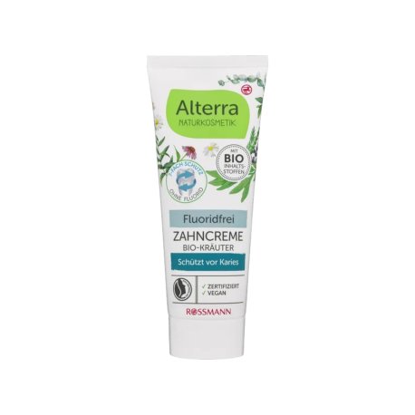 ALTERRA  Tandpasta Uden Fluor Med Økologiske Urter   75 ml