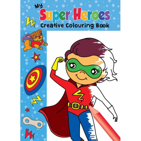 Malebog Super Heroes - 16 sider   A4