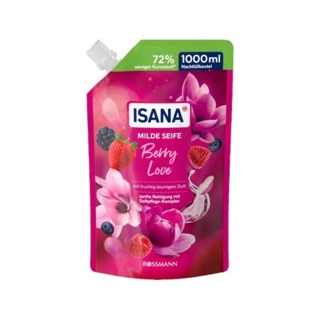ISANA  Mild Sæbe Berry Love Refill-Pose   1000 ml