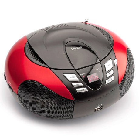 Lenco SCD-37 Boombox med USB   Rød