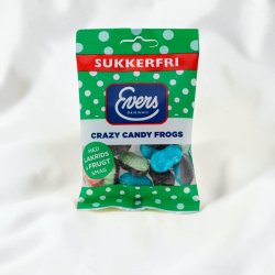 Evers Crazy Candy Frogs  70 gr Sukkerfri