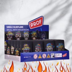 Prof   Stormlighter   "Skull With Moustache" Blå Flamme