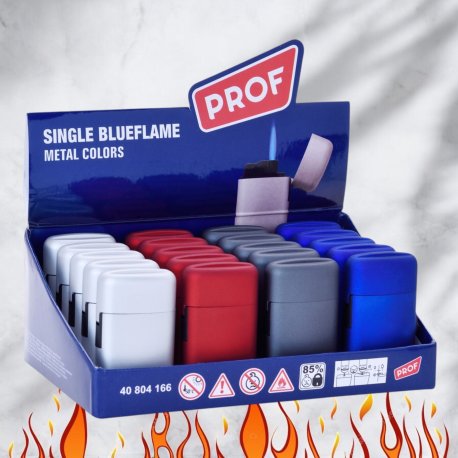 Prof   Stormlighter   "Rubber Metal" Blå Flamme