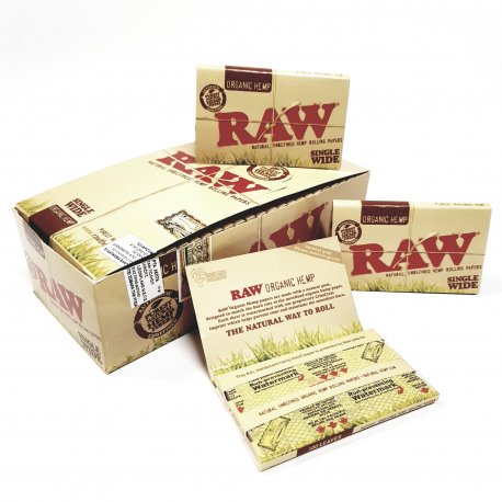 RAW Papers  Organisk Hamp  Enkelt Bredt Dobbelt
