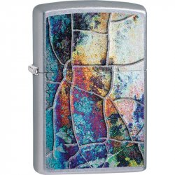 Org.ZIPPO Street Chrom Color "Mosaik blue"