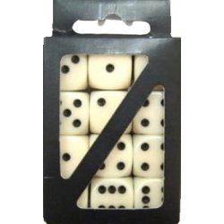 Terninger 16Mm Creme (Æske m 12 Stk.)