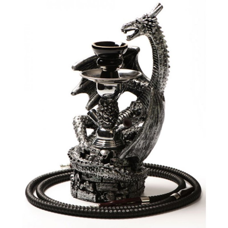 Hookah Dragon Silver 37cm Kiosken Rødbyhavn