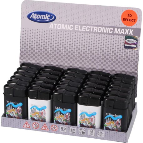 ATOMIC Maxx Piezo Lighter "Bavaria/Lion" Assorteret