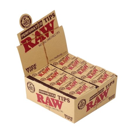 RAW Wide Tips King Size Perforerede Ublegede Filterspidser