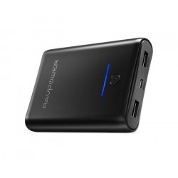 RAVPower Element 10000 mAh powerbank, 2 x USB-A output, Sort