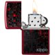 Org.ZIPPO  Candy Apple Rød Farve "Black Cubes Design"