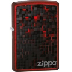 Org.ZIPPO Candy Apple Rød Farve "Black Cubes Design"