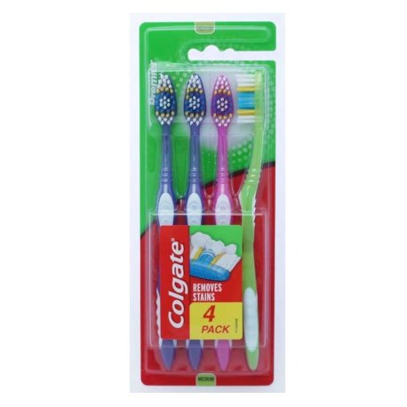 Colgate  Voksen Tandbørste Premium 4 pk   "Medium"