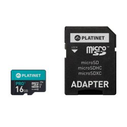 Micro SDHC Kort 16GB V10 m/adapter (UHS-I) Platinet