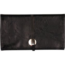 Tobakspose Læder Look Mørkebrun ca.16,5cm