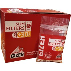 GIZEH Filtre - Slanke 6 mm 150 stk
